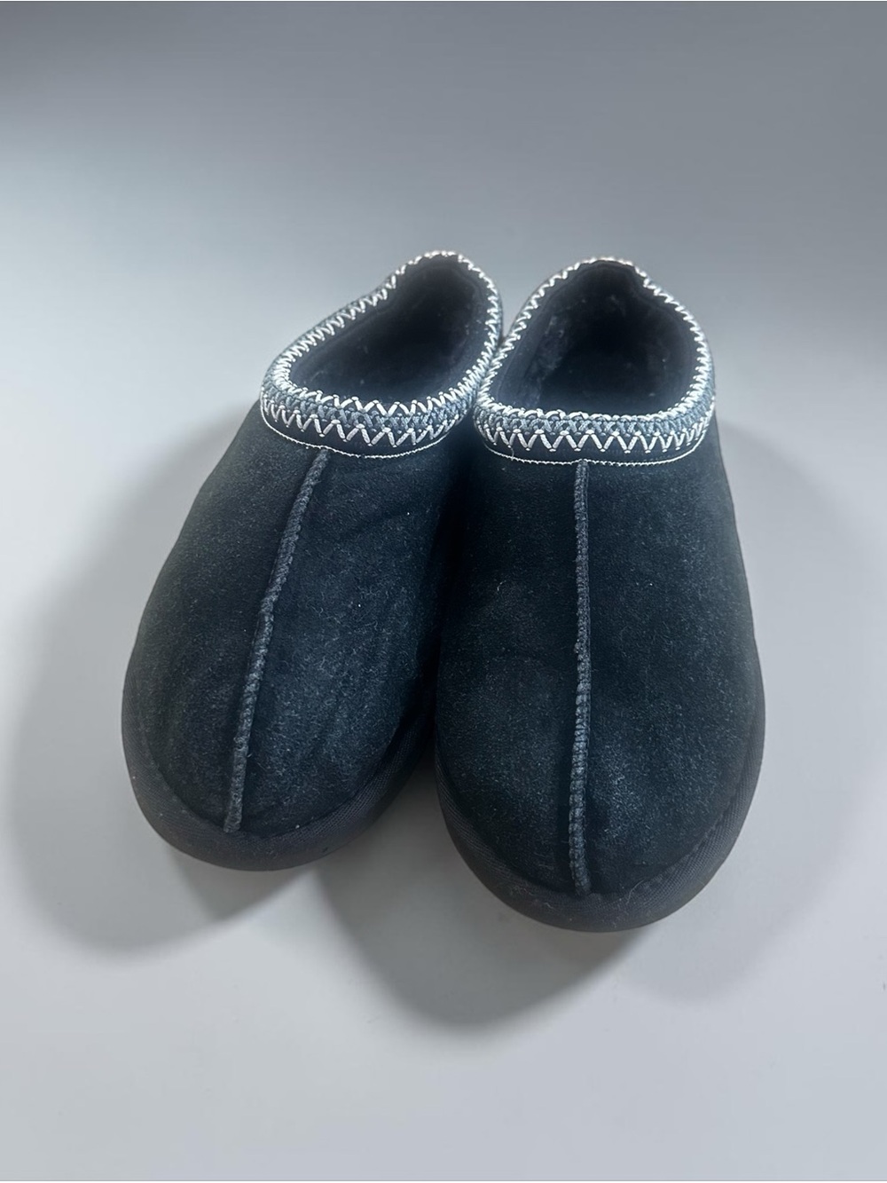 Ugg Tasman Black Suede and Sheepskin Women’s Slipper Clogs Size 8